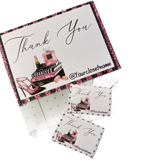 100 New TY  Business Card , Thank you for you order Cards  High Heels Design - Picture 3 of 9